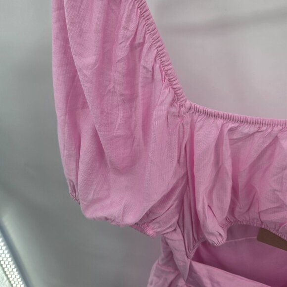 Blu Pepper Pink Feminine Open Back Tie Fairy Puff Sleeve Large - Picture 5 of 15